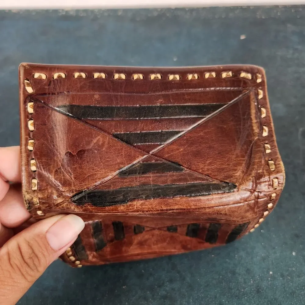 VTG Tri-fold Tooled Leather Men's Wallet Western